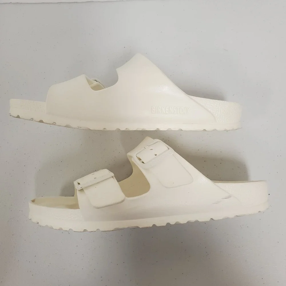 Birkenstock Eva Arizona Sandals Size 7 Medium/Narrow White Slides Buckle Comfort